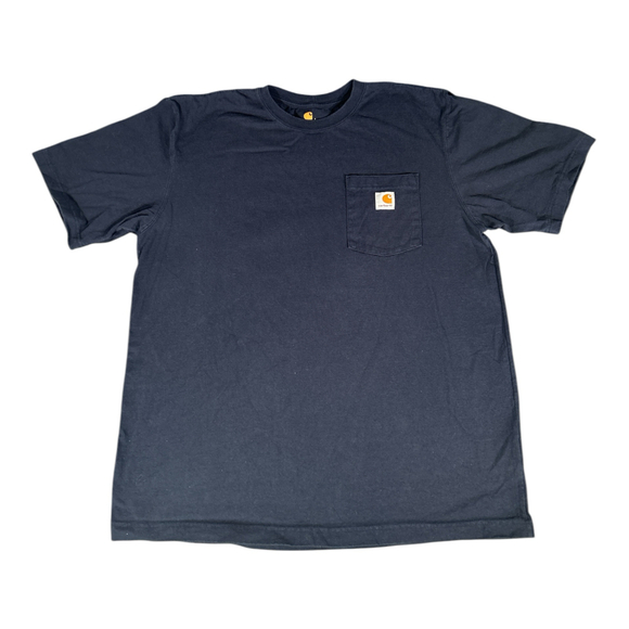 Carhartt Navy Blue Pocket Short Sleeve Original Fit Sz L - Picture 2 of 4